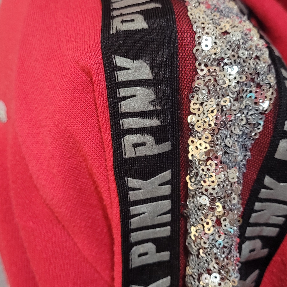 PINK Victoria's Secret Red Hoodie with Black Accents - Picture 4 of 14